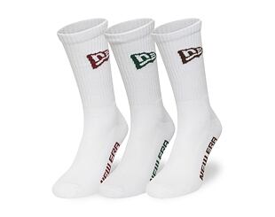 Socken New Era - Flag Crew Socks 3pk - White
