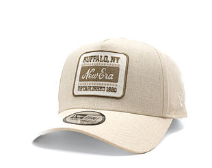 Kappe New Era - Branded Buffalo Patch Linen 9FORTY A-Frame - Stone