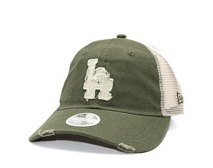 Damen Kappe New Era - MLB Distress Trucker 9TWENTY Trucker - LA Dodgers - New Olive