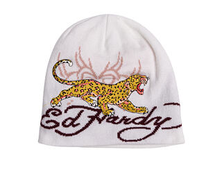 Mütze Ed Hardy - Unisex Leopard Logo Beanie Hat - Ecru