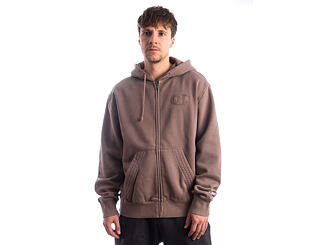Pullover Champion - Washed Brown Hoodie Full Zip Sweatshirt