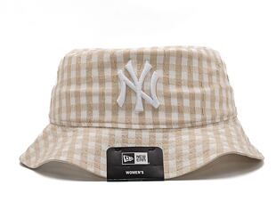 Damen Bucket Mütze New Era MLB Womens Gingham Tapered Bucket - NY Yankees - Stone