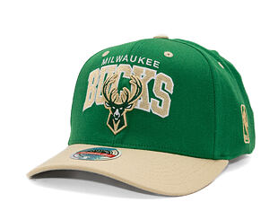 Kappe Mitchell & Ness - NBA Team Arch Snapback - Milwaukee Bucks - Green / Beige