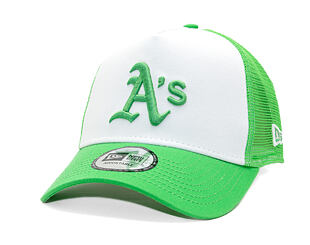 Kappe New Era - MLB Essential 9FORTY A-Frame Trucker - Oakland Athletics - Green / White
