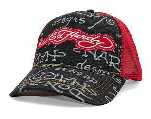 Kappe Ed Hardy - Don Denim 5 Panel Trucker Cap