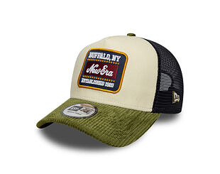 Kappe New Era - Branded Patch Cord 9FORTY A-Frame Trucker - Cream / New Olive