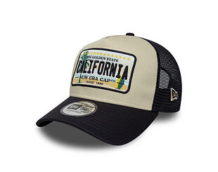 Kappe New Era - Branded Licence Plate 9FORTY A-Frame Trucker - Navy / Stone