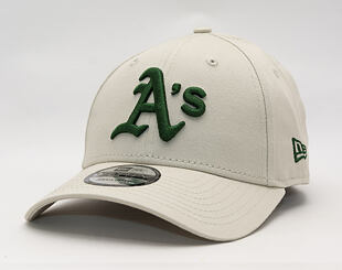 Kappe New Era - MLB League Essential 9FORTY - Oakland Athletics - Stone / Dark Green