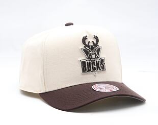 Kappe Mitchell & Ness - NBA Brown And Cream Pro Snapback Hwc - Milwaukee Bucks - Cream