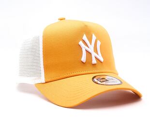 Kappe New Era - MLB Essential 9FORTY A-Frame Trucker - NY Yankees - Orange / White