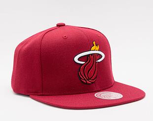 Kappe Mitchell & Ness Team Ground 2.0 Snapback Miami Heat Maroon