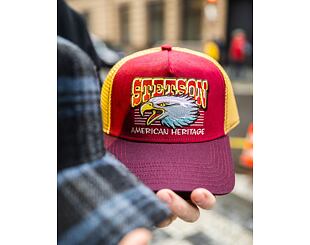 Kappe Stetson Trucker Cap Eagle Head Burgundy / Beige