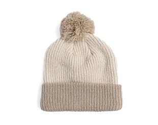 Damen Mütze New Era - Medium Knit Block Pom Beanie - Beige