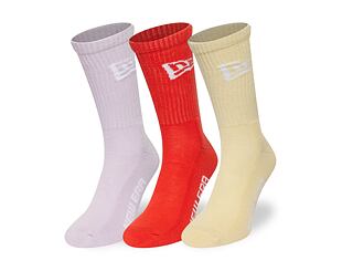 Socken New Era - Flag Crew Socks 3pk - Pink / Orange / Yellow