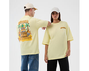 T-Shirt New Era - Branded Beach Party Graphic Oversized Tee - Yellow