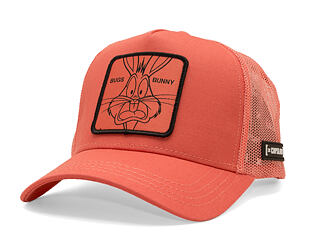 Kappe Capslab - Looney Tunes Trucker - Bugs Bunny Line Art Patch - Coral