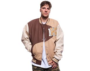 Jacke Karl Kani Retro Patch Wavy Block College Jacket braun/sand/off white