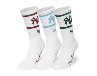 Socken New Era - MLB Crew Socks 3pk - NY Yankees - White