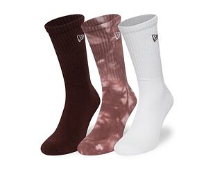 Socken New Era - Tie dye Crew Socks 3pk - Brown / Tie Dye / White