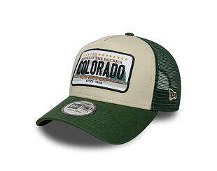 Kappe New Era - Branded Licence Plate 9FORTY A-Frame Trucker - Cilantro Green / Stone