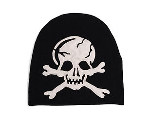 Mütze Ed Hardy - Unisex Skull Vegan Leather Applique Beanie - Black