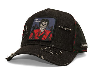 Kappe Capslab - Thriller Pop Legend Trucker - Distressed Black Denim