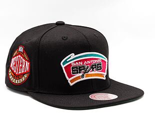 Kappe Mitchell & Ness NBA Conference Patch Snapback Hwc San Antonio Spurs Schwarz