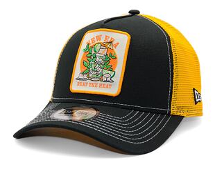 Kappe New Era - Summer Patch 9FORTY Trucker - Black / Grilled Yellow
