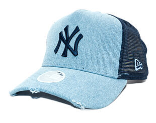 Damen Kappe New Era - MLB Denim 9FORTY Trucker - NY Yankees - Blau
