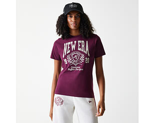 Damen T-Shirt New Era - Crest Tee Regular - Burgundy