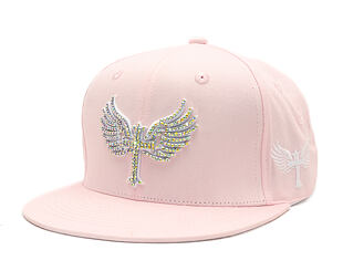 Kappe Reflection Luxury Shine Loud Snapback - Baby Pink / Weiß