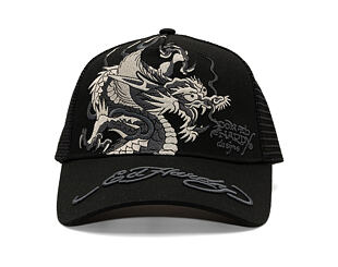 Kappe Ed Hardy - Mono Giant Dragon Twill Front Mesh Trucker - Black/Black