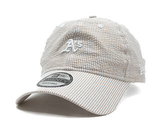 Kappe New Era - MLB Seersucker 9TWENTY - Oakland Athletics - Stone / White
