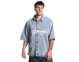 Hemd Ed Hardy - Mens Eagle And Stars Relaxed Denim Shirt - Bleach