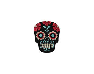 Bügelbild Monoquick - Lebka Los Muertos 3,6 x 3 cm