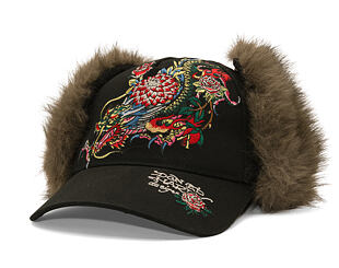 Kappe Ed Hardy - Crawling Dragon Trapper - Black