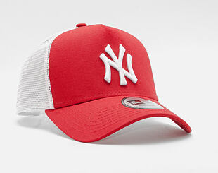 Kappe New Era - MLB Clean 9FORTY Trucker - NY Yankees - Scarlet / White