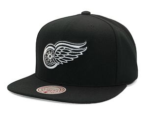 Kappe Mitchell & Ness - Evergreen Black White Snapback Vntg - Detroit Red Wings - Black