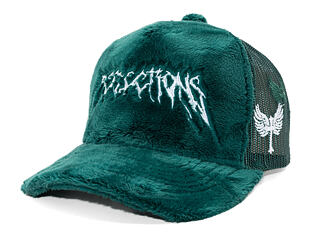 Kappe Reflection Luxury Fuzzy Trucker - Bottle Green/ White