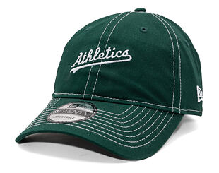 Kappe New Era - MLB Contrast Stitch 9TWENTY - Oakland Athletics - Dark Green / White