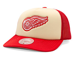 Kappe Mitchell & Ness - NHL Vintage Block Trucker - Detroit Red Wings - Cream