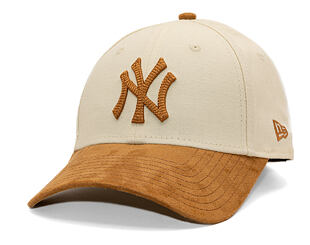 Damen Kappe New Era - MLB Faux Suede 9FORTY - NY Yankees - Cream / Camel
