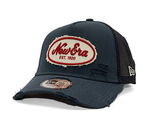 Kappe New Era - Branded Oval Canvas Distress 9FORTY Trucker - Navy