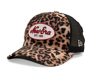 Damen Kappe New Era - Branded Leopard 9FORTY M-CROWN Trucker - Camel