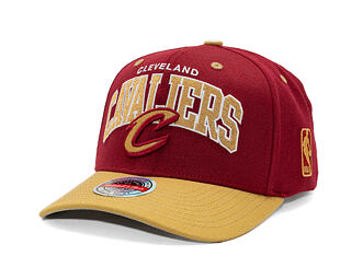 Kappe Mitchell & Ness - NBA Team Arch Snapback - Cleveland Cavaliers - Dark Red / Gold