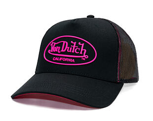 Kappe Von Dutch - Trucker - Rubber Logo Black/Electric Pink