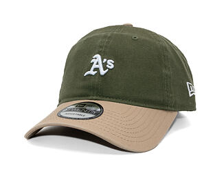Kappe New Era - MLB Mini Logo Washed Contrast 9TWENTY - Oakland Athletics - New Olive / Camel
