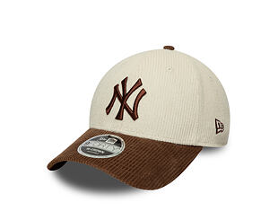 Kappe New Era - MLB Cord 9FORTY M-CROWN - NY Yankees - Cream / Deep Auburn
