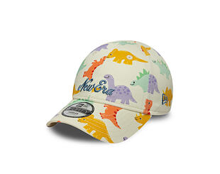 Kinder Kappe New Era - Branded All-Over Dino Print 9FORTY - Cream