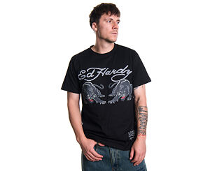 T-Shirt Ed Hardy - Mens Double-Panther Tshirt - Black